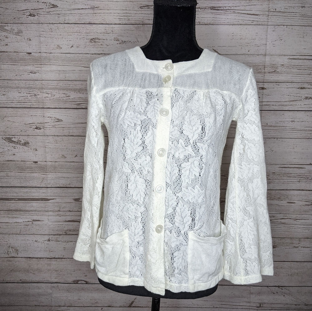 Kmart • Vintage 70s Cottagecore Lace Cardigan